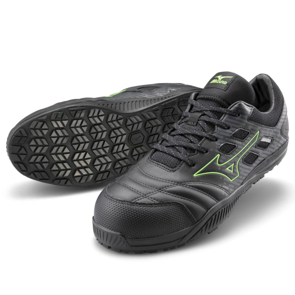 ミズノ　安全靴　ＡＬＭＩＧＨＴＹ　ＴＤ２１１Ｌ　ブラック×グリーン　２６．５ｃｍ