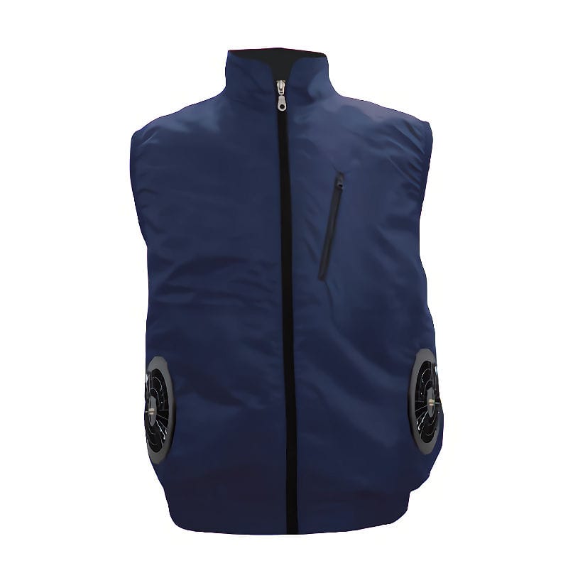 ブレイン　車・フォークリフト用空調ベスト　服のみ　ネイビー　ＬＬ－ＸＬ　ＢＲ－０１８－１