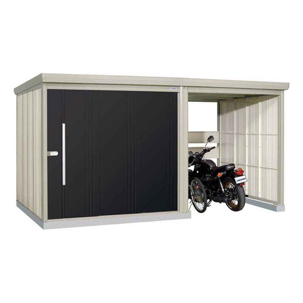 タクボ物置　Ｍｒ．ストックマン　プラスアルファ　間口４０５×奥行２６２ｃｍ　駐輪部間口１８３ｃｍ　多雪型・結露減少屋根　ナイトブラック　ＴＰ－ＳＺ４０Ｒ２６Ｎ