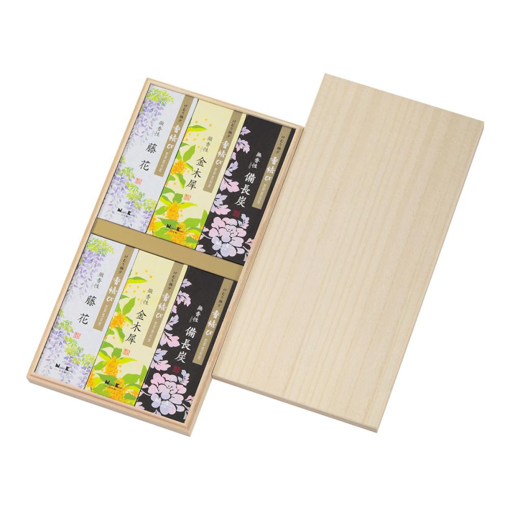 日本香堂 香結び 進物用線香 木箱サック６入 包装品 の通販