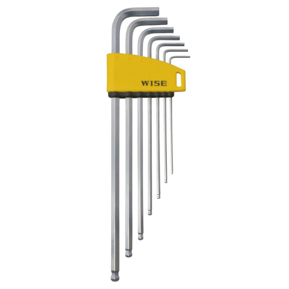 ＷＩＳＥ（ワイズ）　硬質ボールポイント六角棒レンチ　ロング　７本組　ＷＬＢ３３０Ｎ－７Ｓ