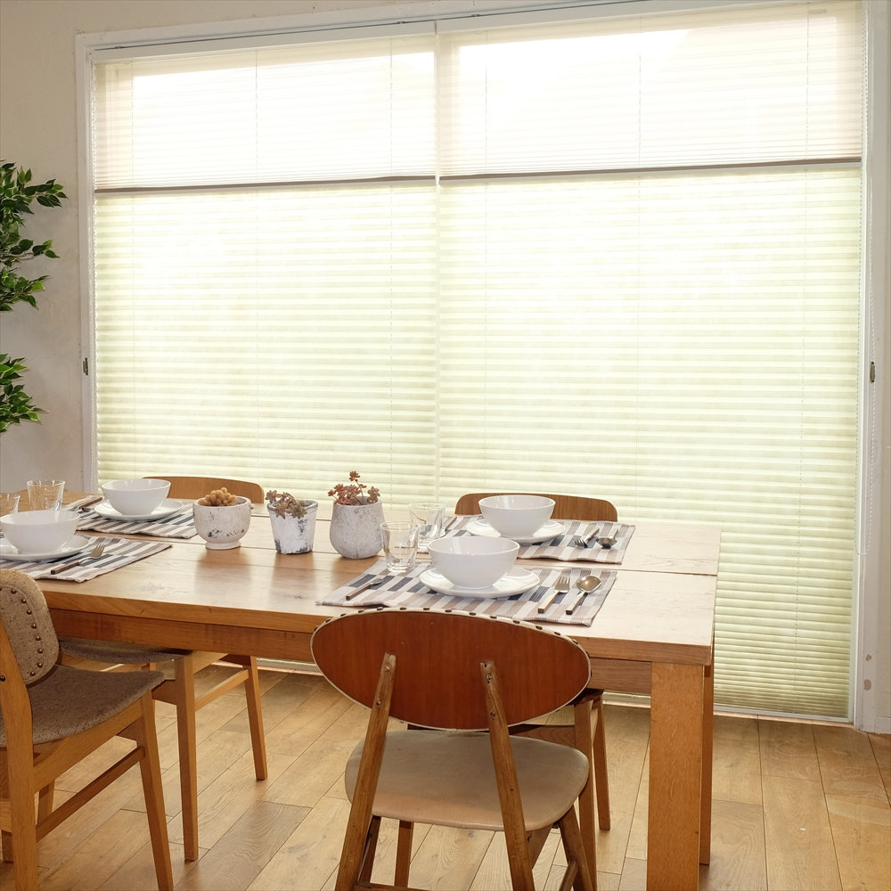 オーダープリーツスクリーンしおり２５ツインワンチェーンコルト扇幅５０～８０高１０１～１４０