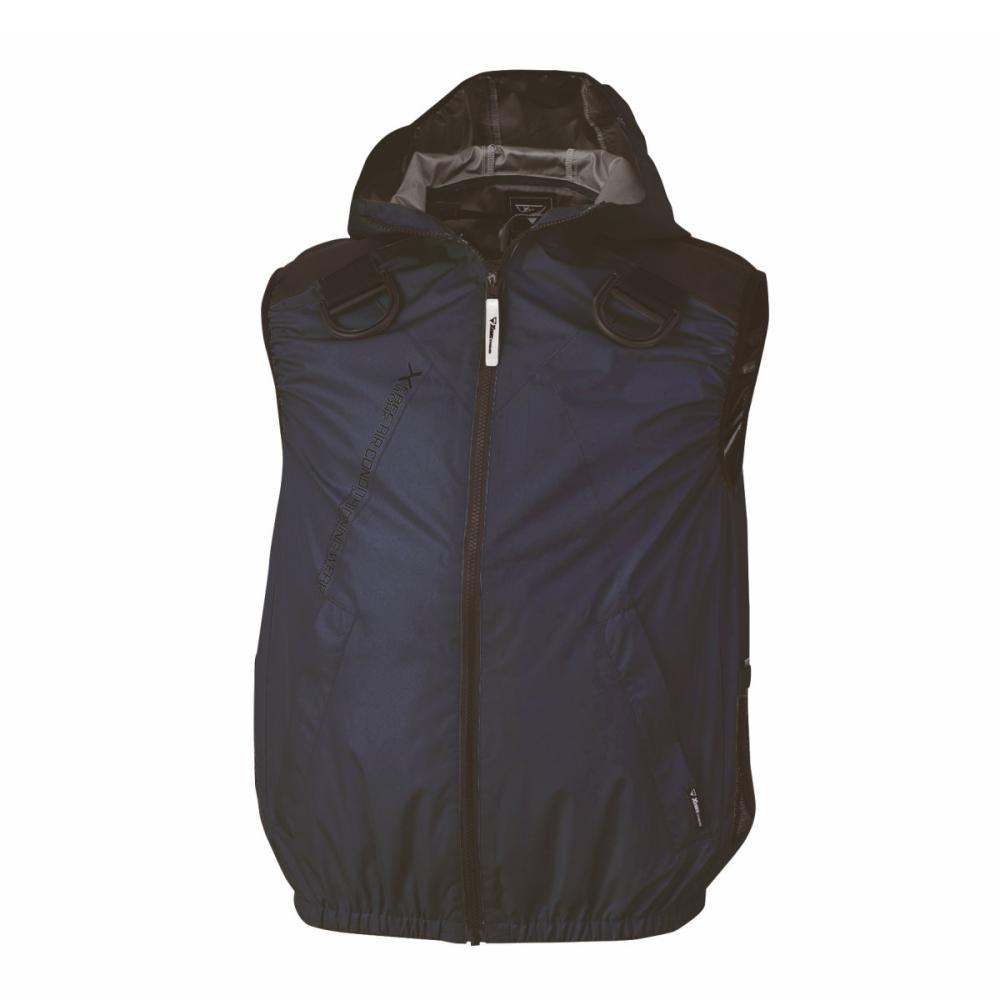 ジーベック　空調服遮熱ハーネス対応ベストブルゾン（フード付き）　ＬＬ　紺　ＸＥ９８１０６