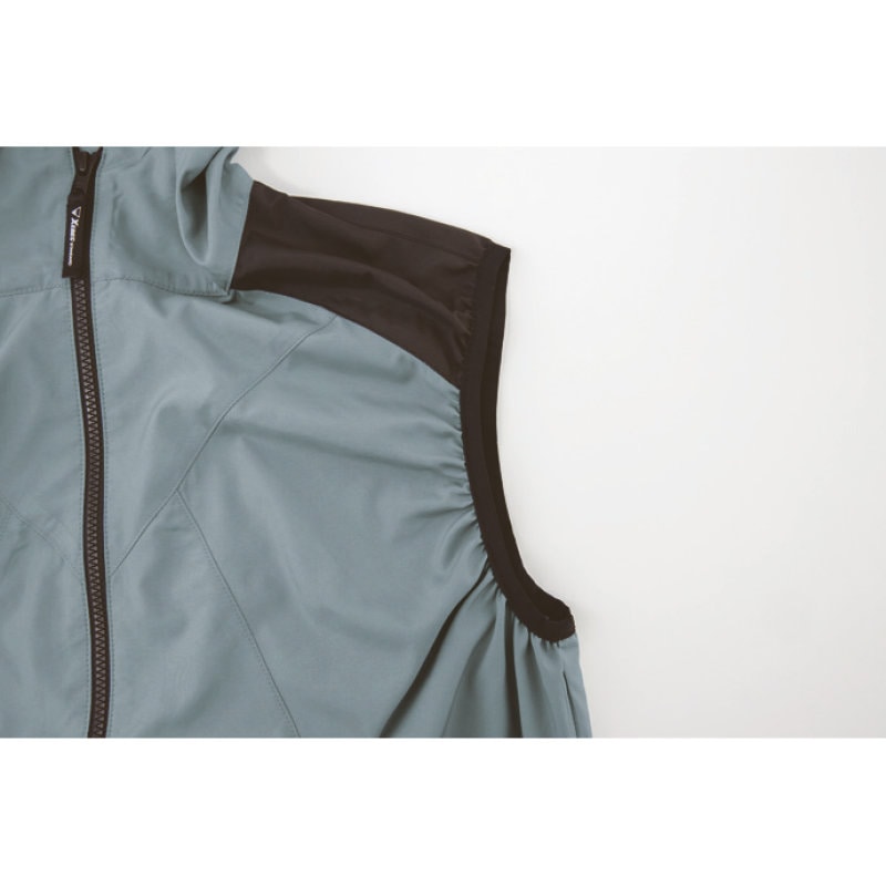 ジーベック　空調服遮熱ハーネス対応ベストブルゾン（フード付き）　３Ｌ　ブルーグレー　ＸＥ９８１０８