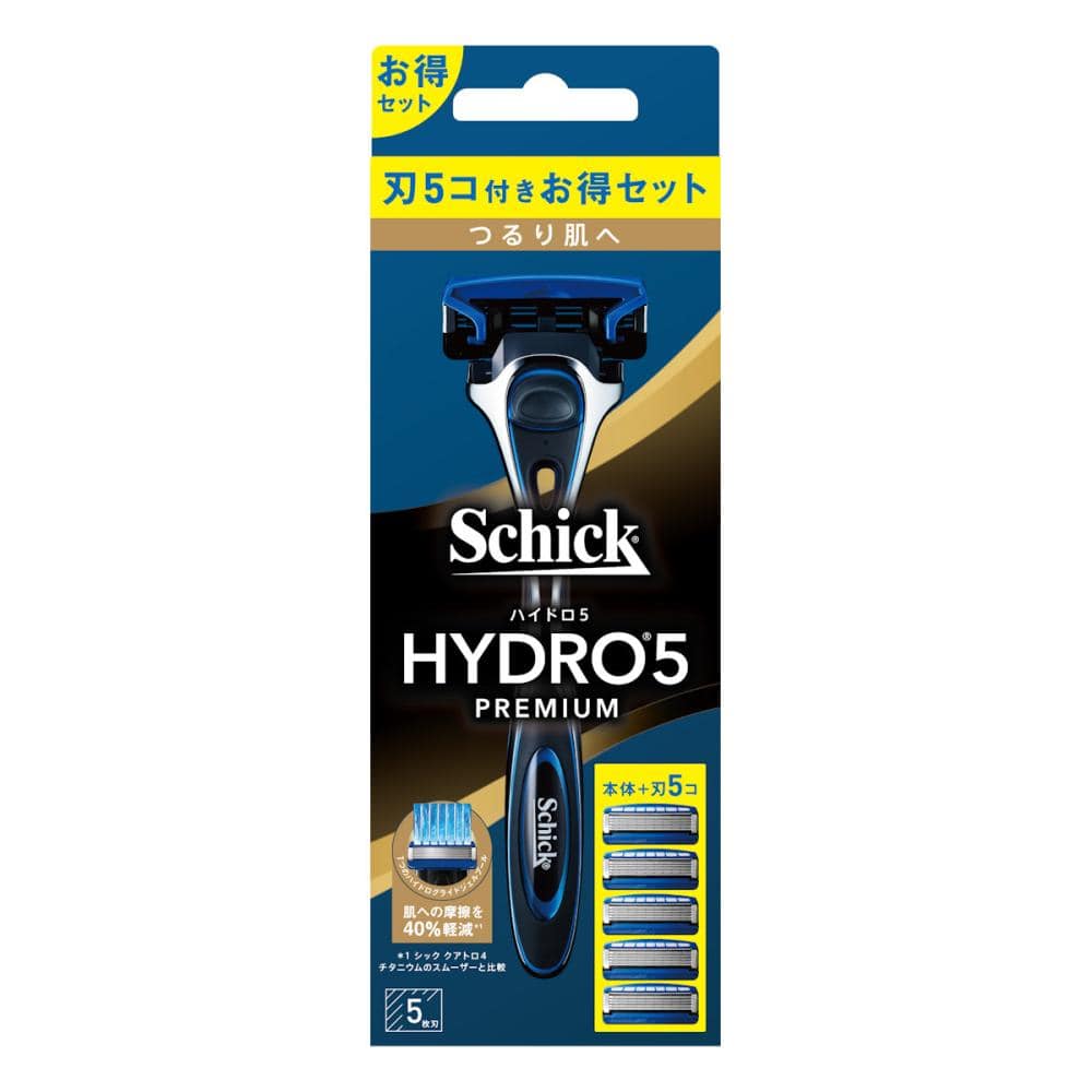 シック　ハイドロ５　プレミアム　つるり肌へ　コンボパック　ホルダー（刃付き）＋替刃４個入り