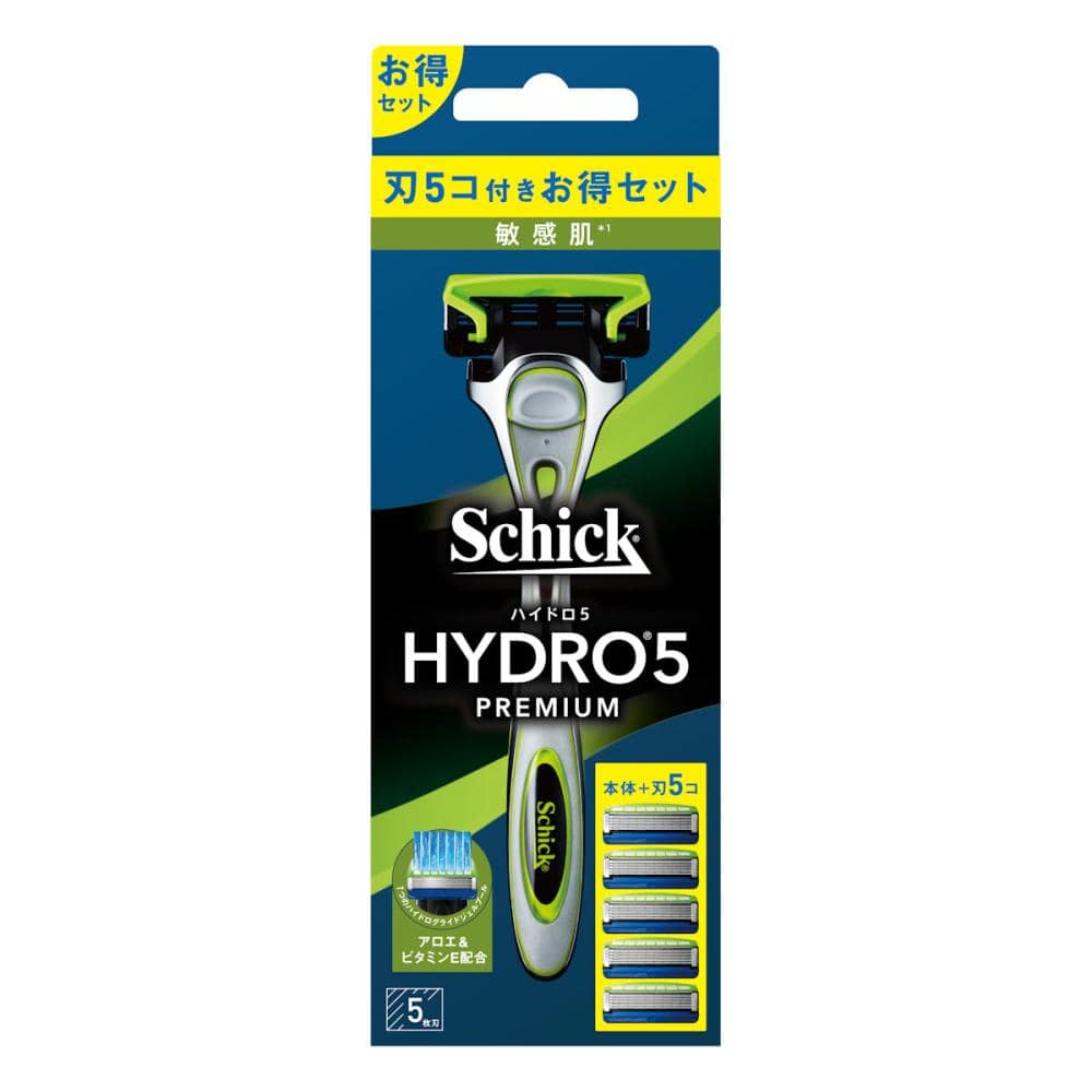 シック ハイドロ5 プレミアム 敏感肌用 コンボパック ホルダー(刃付き)+替刃4個入り