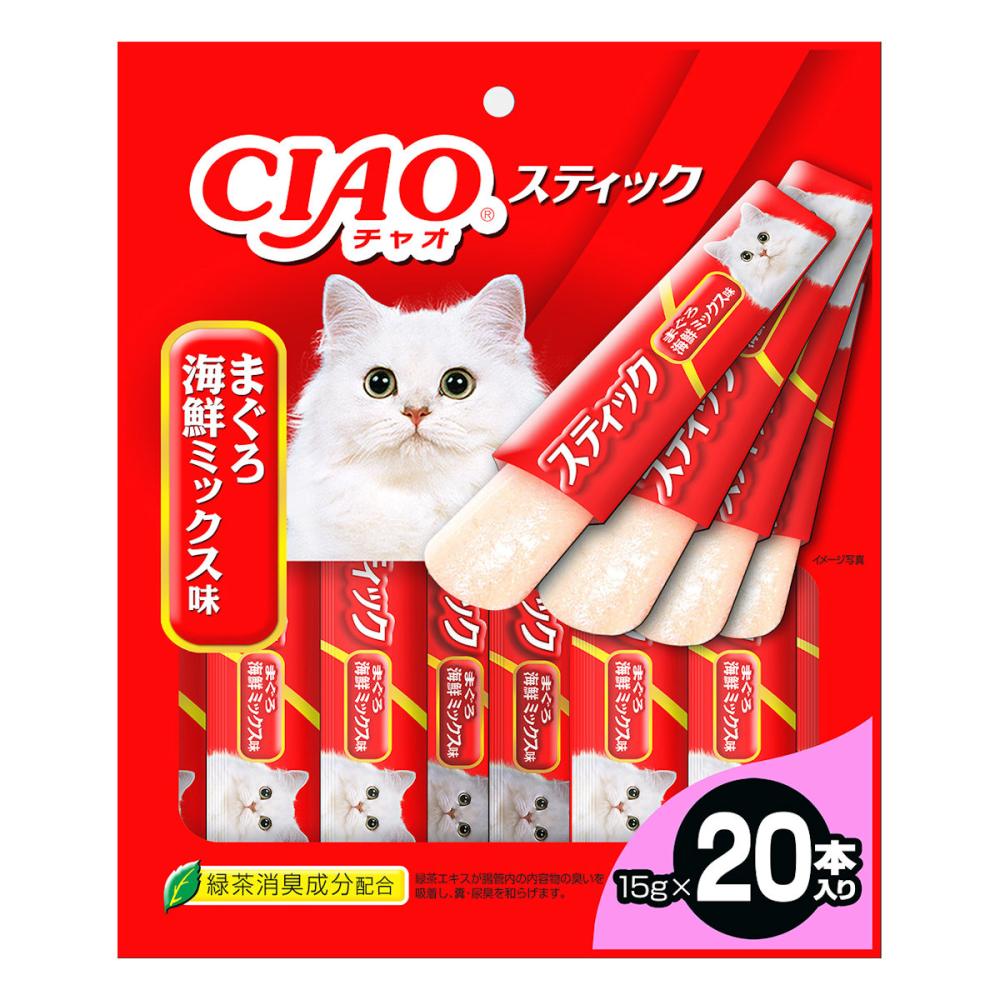 いなば　ＣＩＡＯ（チャオ）　スティック　まぐろ海鮮ミックス味　１５ｇ×２０本入り