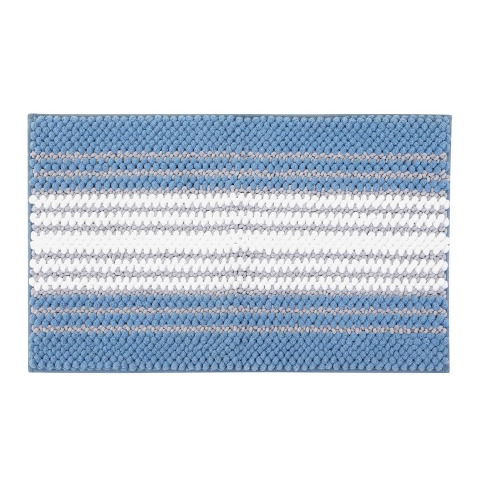 アテーナライフ ふみもこバスマット ブルー 50×80cm