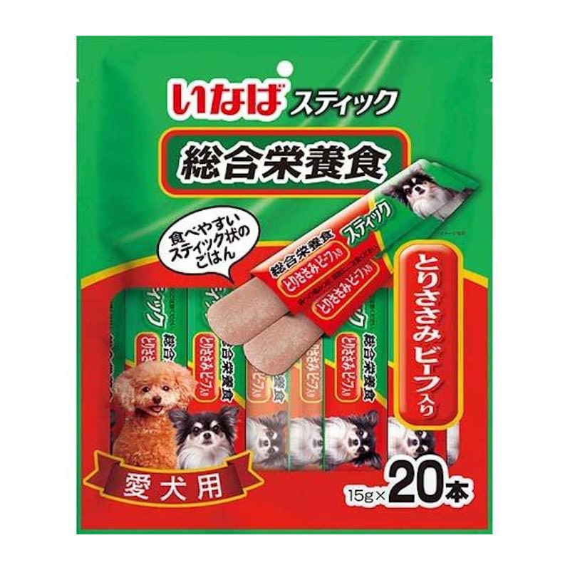 いなば　スティック　総合栄養食　とりささみビーフ入り　１５ｇ×２０本