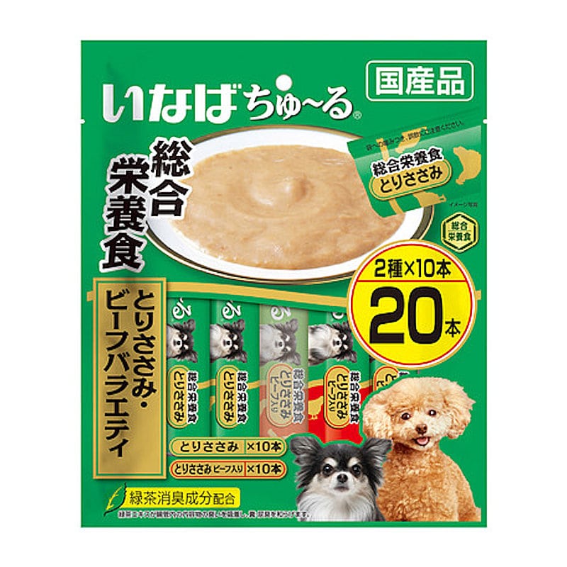 いなば　ちゅ～る　総合栄養食　とりささみ・ビーフバラエティ　１４ｇ×２０本入り