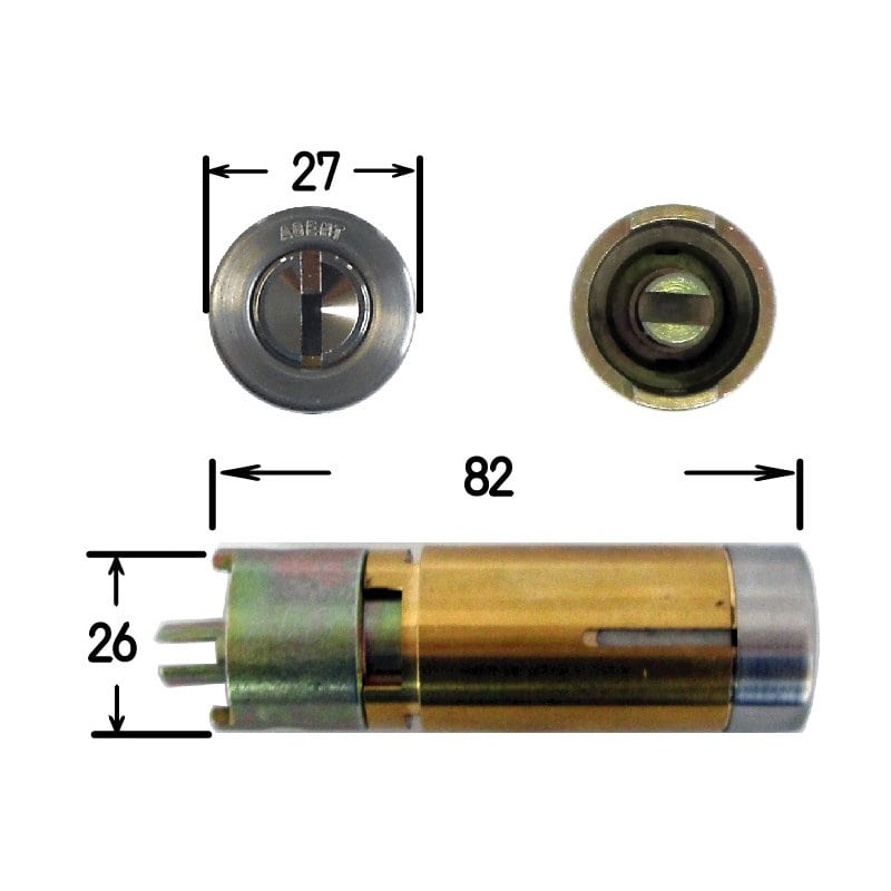 大黒製作所　ディンプル取替用シリンダー　ＭＩＷＡ　ＬＳ５－ＨＰ　シルバー