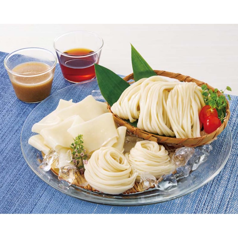 【２６年お中元】「花山うどん」　三種のつゆで味わう老舗の三涼麺ＳＲ－３０【注文期限７月２９日】