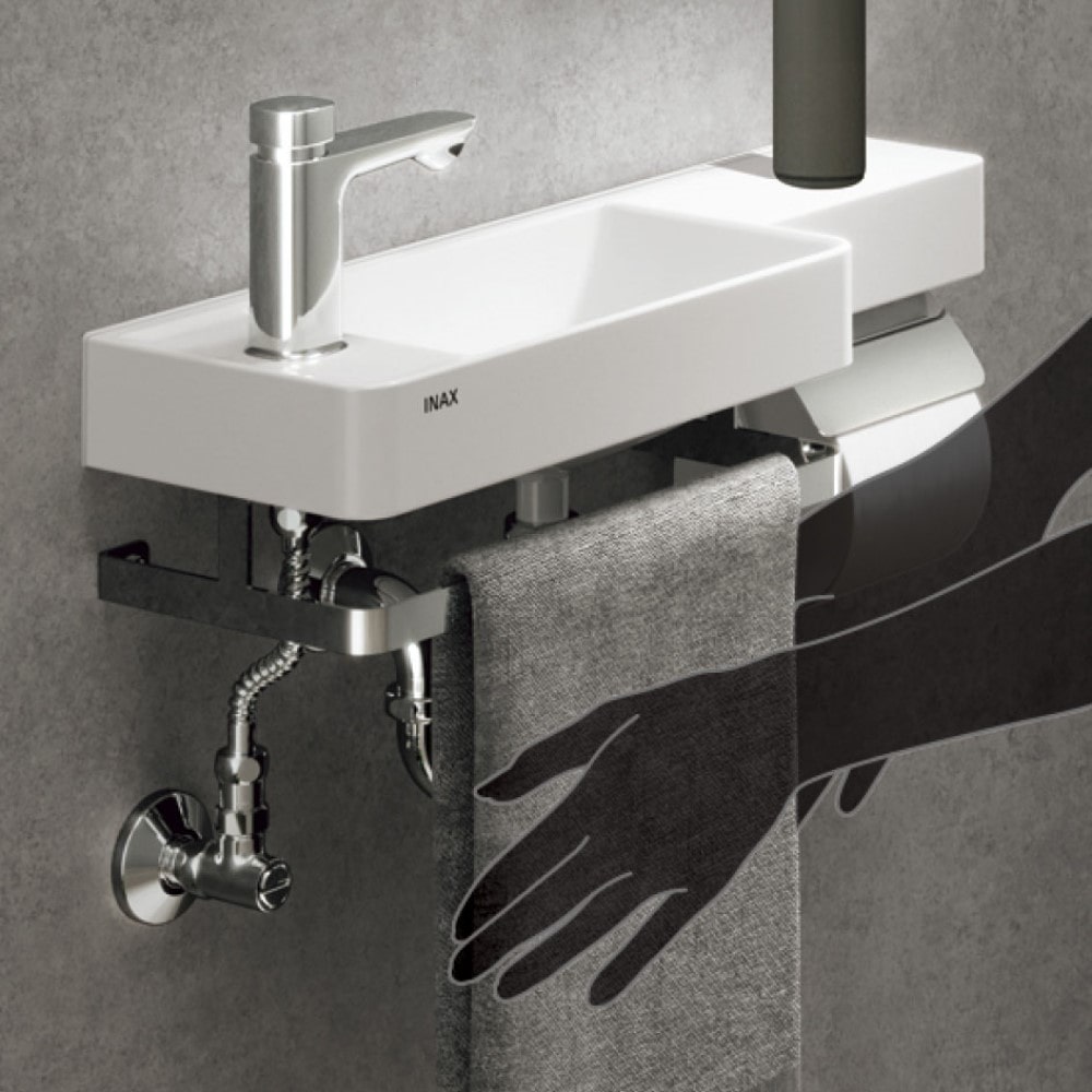 ＬＩＸＩＬ　オールインワン手洗器　寒冷地用　壁排水　右タイプ　ＬーＤ１０２ＮＲＣ／ＢＷ１