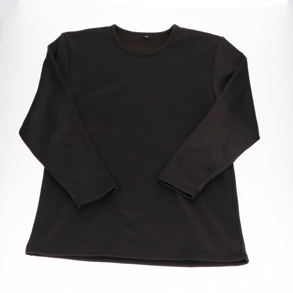 裏起毛極あったかシャツ　Ｕネック　ブラック　Ｍ