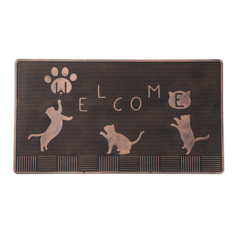 不二貿易　玄関用ラバーマット　レクタングル　ネコ