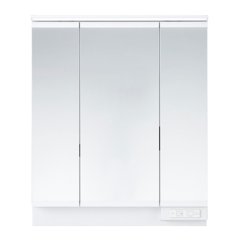 コメリオリジナル　洗面化粧台　ＫＬ２シリーズ　三面鏡　スリムＬＥＤ　くもり止めコート付　幅７５ｃｍ　ＫＶＭ－ＴＬ７５０－３Ｂ－ＫＧ