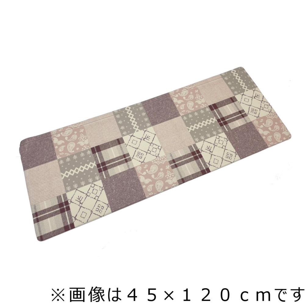 サッと拭けるキッチンマット　フラン　ピンク　６０Ｘ２４０ｃｍ