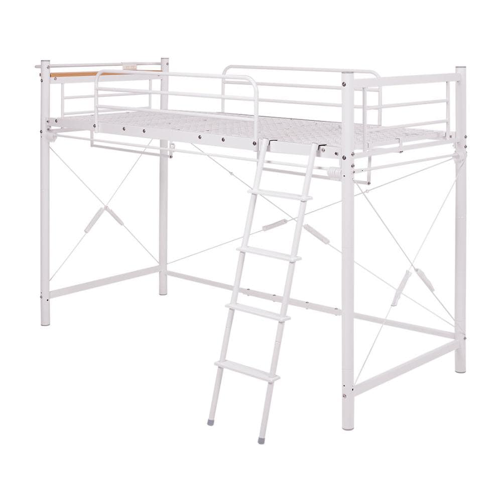 直接取引】ミドルベッドロフトベッドホワイトKH-3951M