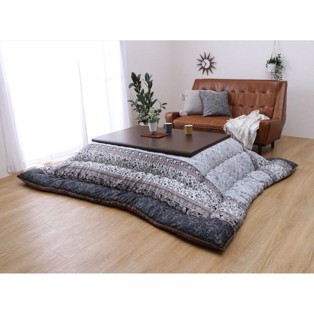 イケヒコ　こたつ掛布団　レイエル　ブラウン　大判長方形　約２４５×２０５ｃｍ