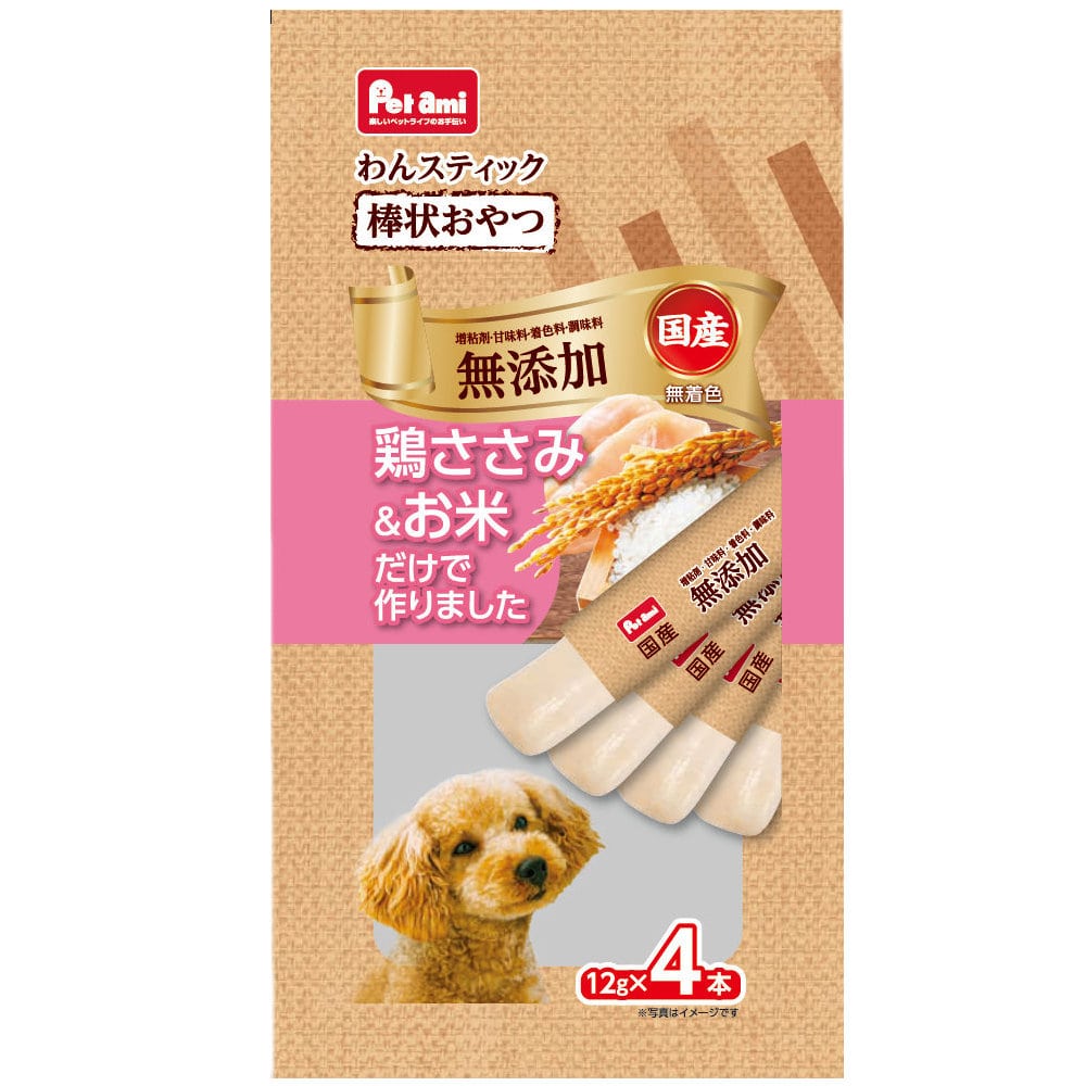 Petami 無添加わんスティック 鶏ささみ&お米 12g×4本