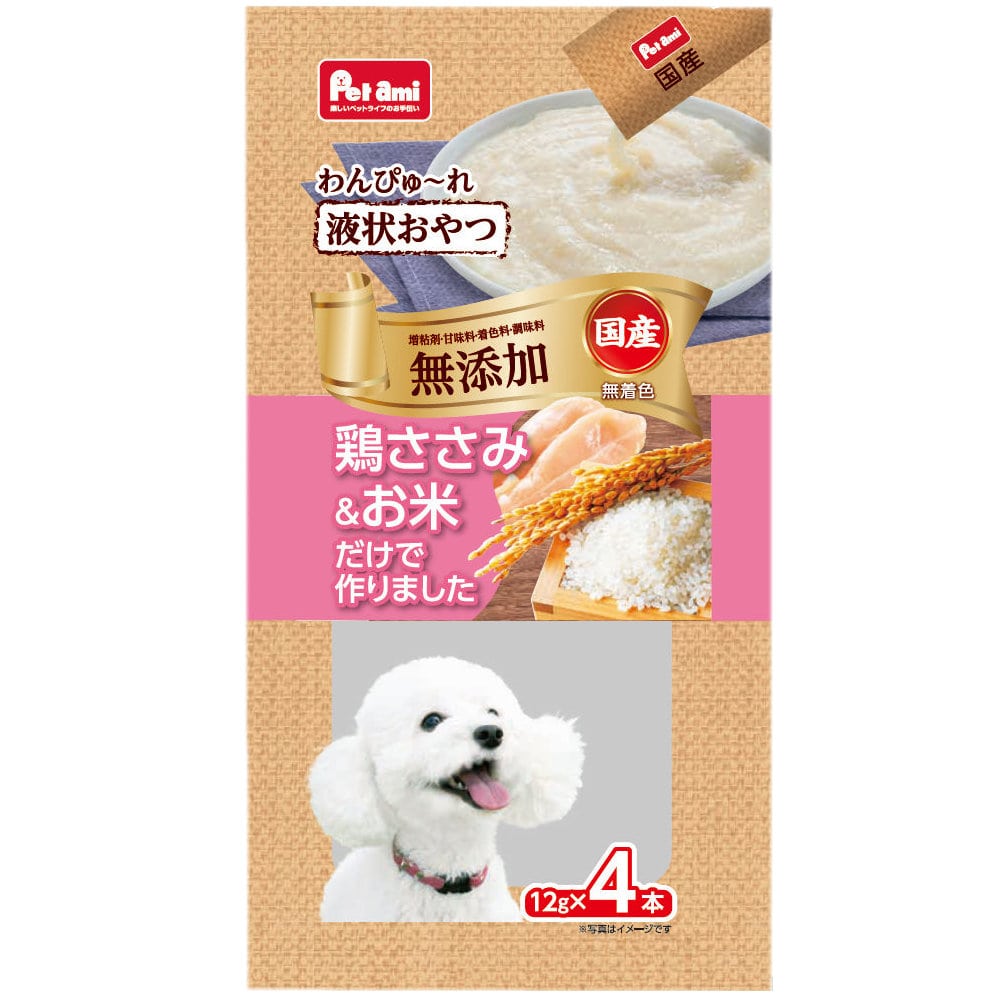 Petami 無添加わんぴゅ~れ 鶏ささみ&お米 12g×4本