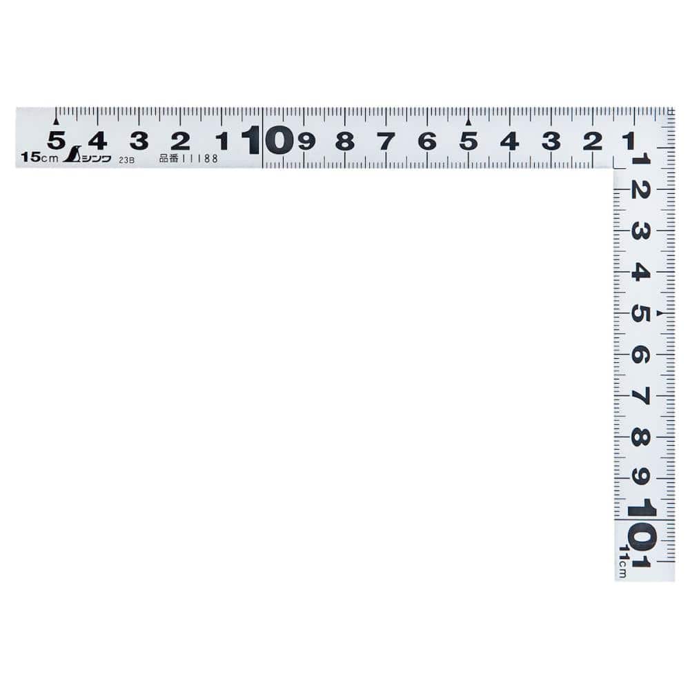 シンワ測定　曲尺平ぴた　表裏同目　シルバー　１５×１１ｃｍ　１１８８８