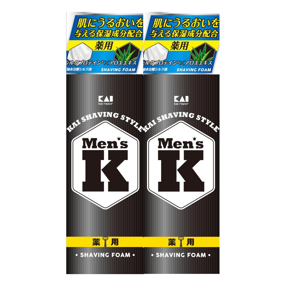 貝印 MEN’sK 薬用シェービングフォーム 220g×2本パック