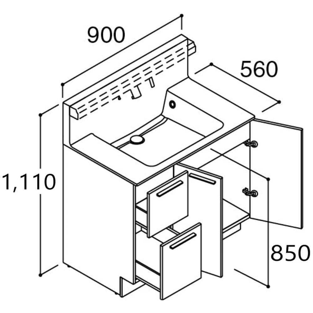 ＬＩＸＩＬ　ＩＮＡＸ　洗面台　Ｒ１シリーズ　間口９０ｃｍ　タッチレス水栓　　チェリー　Ｒ１Ｈ１－９０５ＪＹ－ＡＵ／ＪＹ２ＦＣ