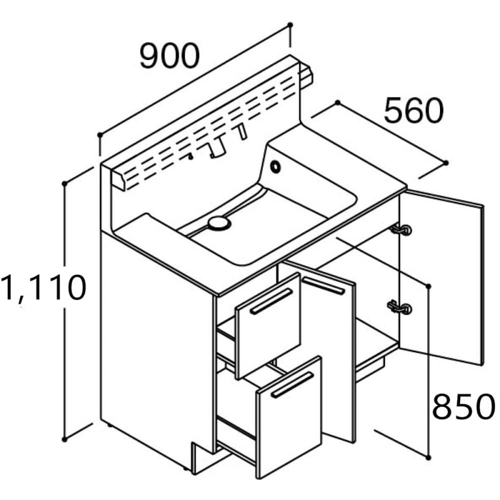 ＬＩＸＩＬ　ＩＮＡＸ　洗面台　Ｒ１シリーズ　間口９０ｃｍ　タッチレス水栓　寒冷地　チェリー　Ｒ１Ｈ１－９０５ＪＹＮ－ＡＵ／ＪＹ２ＦＣ