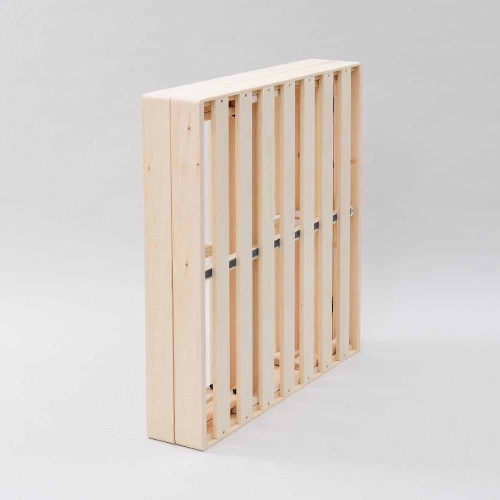 山善　組立簡単木製折り畳みベッド　ナチュラル　シングル　ＷＦＤ－９７１９５（ＮＡ）