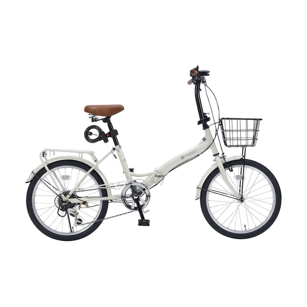 マイパラス 折畳20インチ・6段ギア・リアキャリア グレージュ MF209