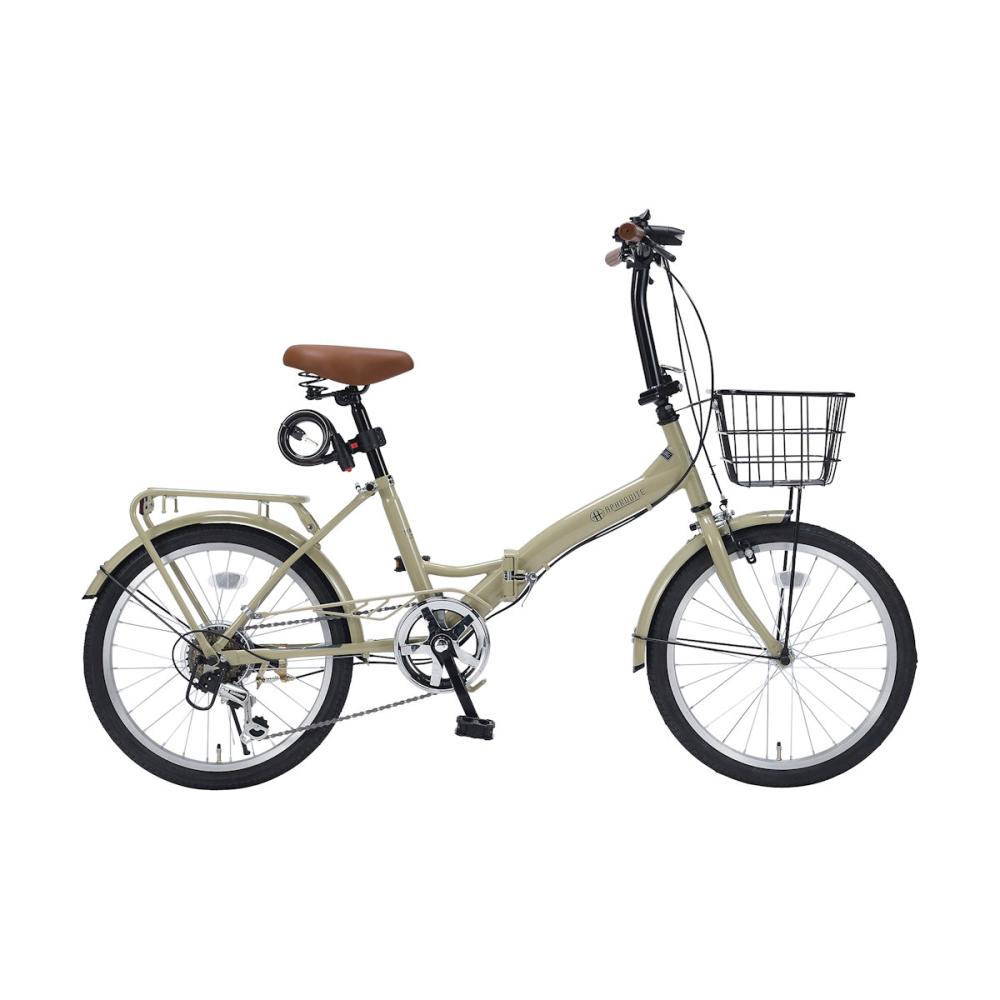 マイパラス 折畳20インチ・6段ギア・リアキャリア カフェ MF209