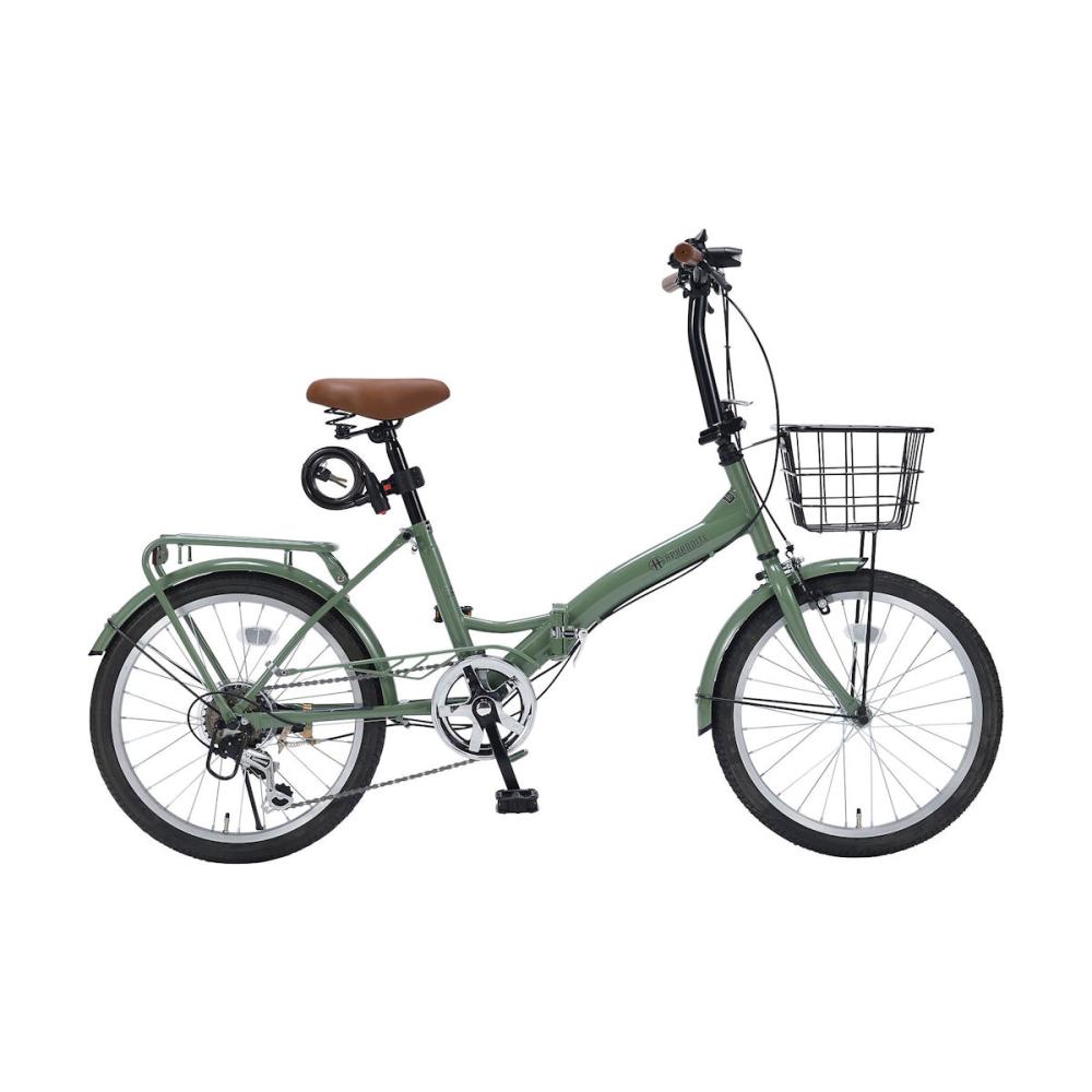 マイパラス 折畳20インチ・6段ギア・リアキャリア リーフグリーン MF209