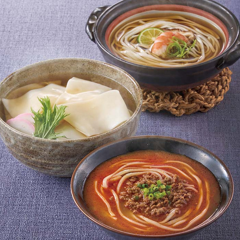 【２５年お歳暮】「花山うどん」三種のつゆで味わう老舗の三冬麺　ＳＳ－３０【注文期限１２月１４日】
