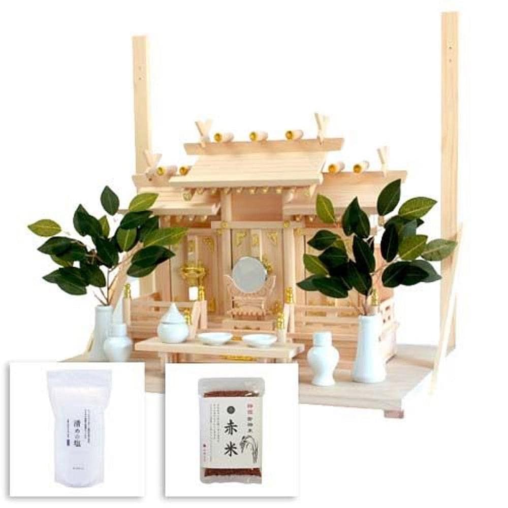 静岡木工 すぐにお祀りできる神棚鶴セット