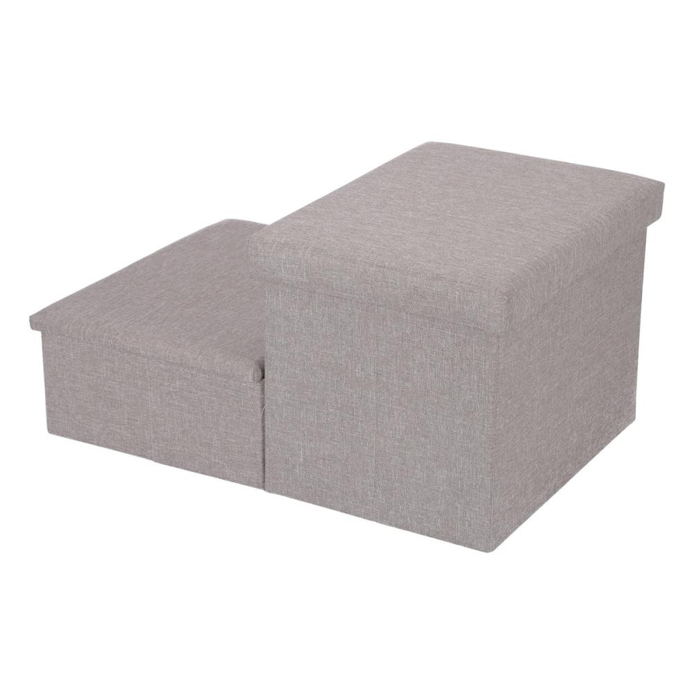 不二貿易　収納付きペットステップ　ライトグレー