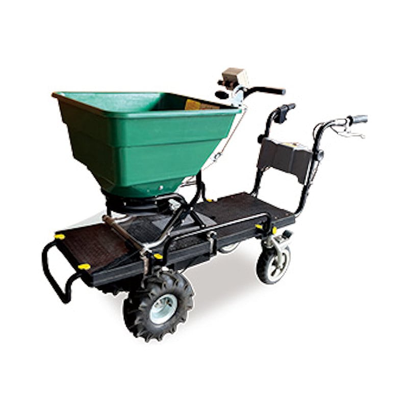 自走式電動肥料散布機　撒きざんまい　電動台車・電動散布機セット