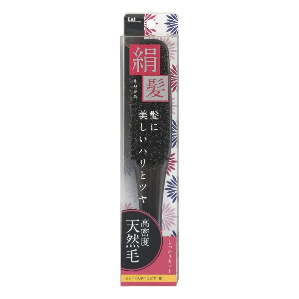 貝印　天然毛セットブラシ　絹髪　Ｌ