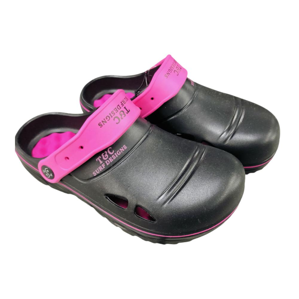 T&C 婦人サンダル ブラック×ピンク M 24.0~25.0cm TCL377
