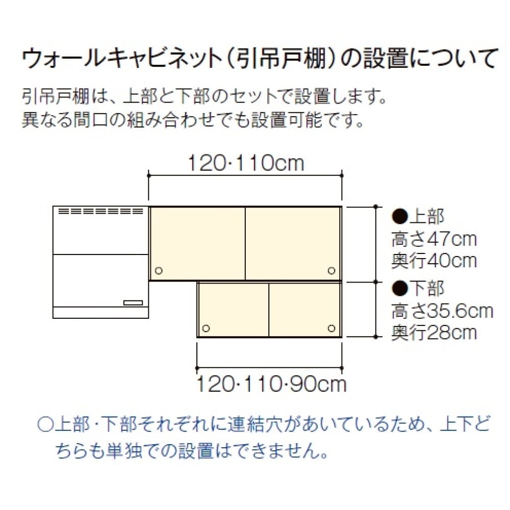 ＬＩＸＩＬ　引吊戸棚上部不燃　間口１２０ｃｍ　アイボリー　ＧＫＦＡＬＷＳ１２０ＦＵＲ