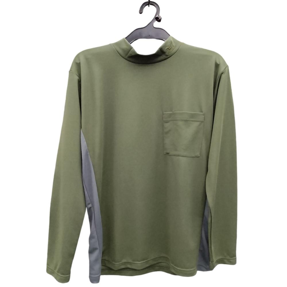 ミズノ24SS 防汚ハイネック長袖シャツ カーキ L