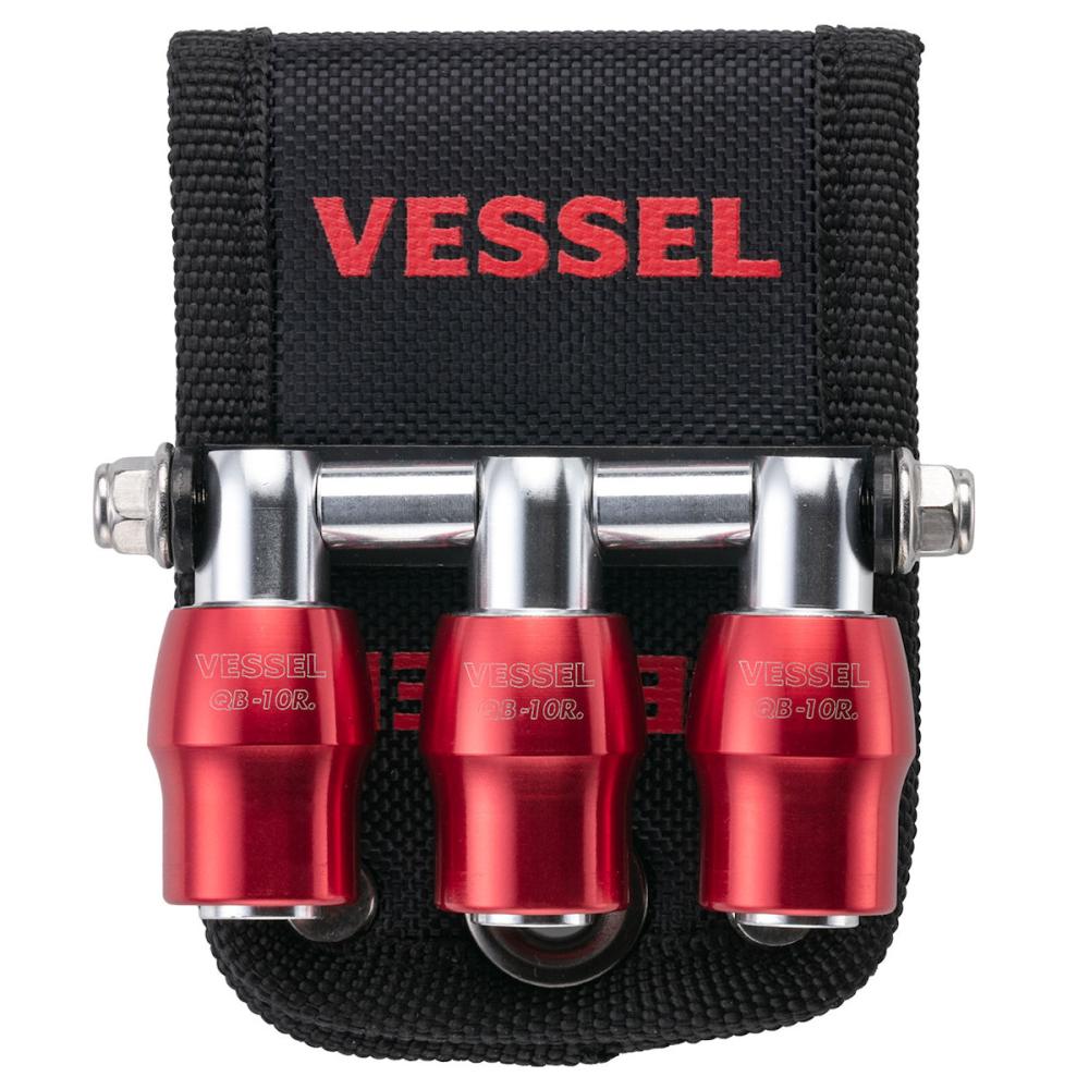 ＶＥＳＳＥＬ（ベッセル）　クイックキャッチャー３連ホルダー　赤　ＱＢ－１０Ｂ３Ｒ