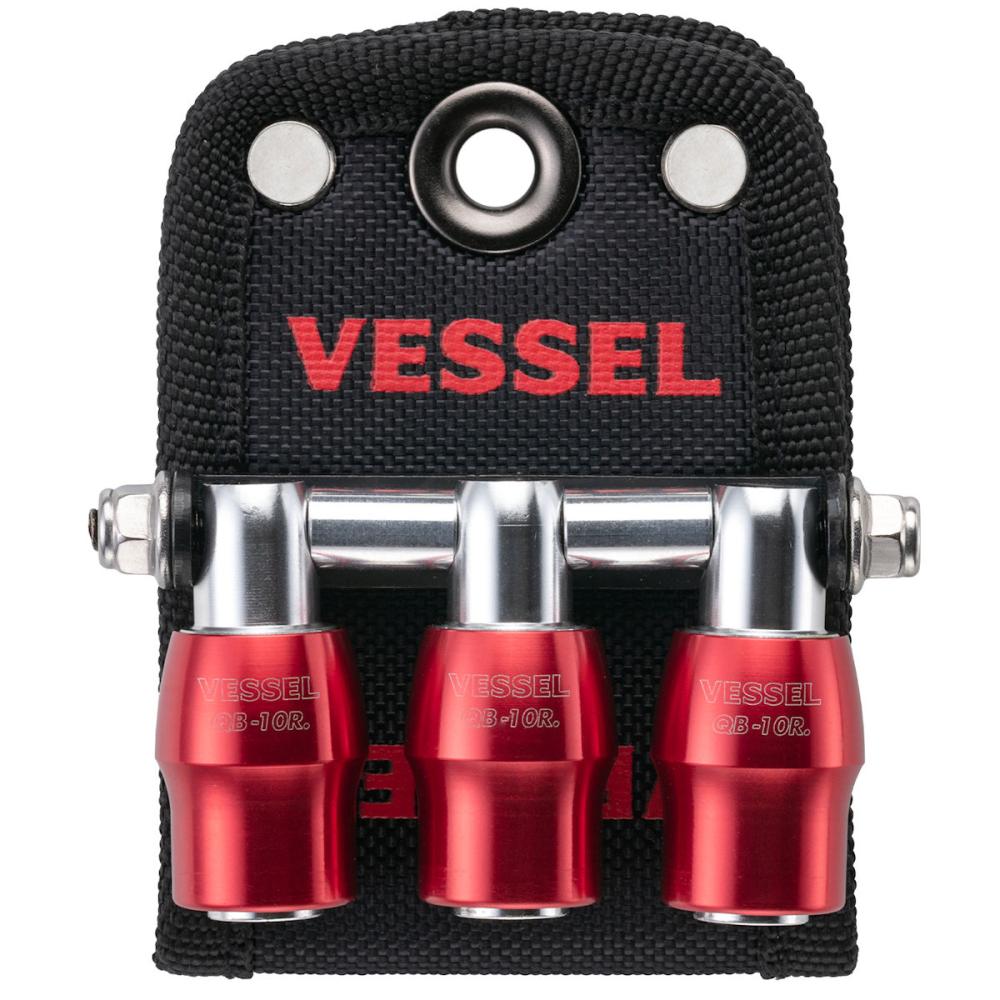 ＶＥＳＳＥＬ（ベッセル）　クイックキャッチャー３連ホルダー　赤　ＱＢ－１０Ｂ３Ｒ