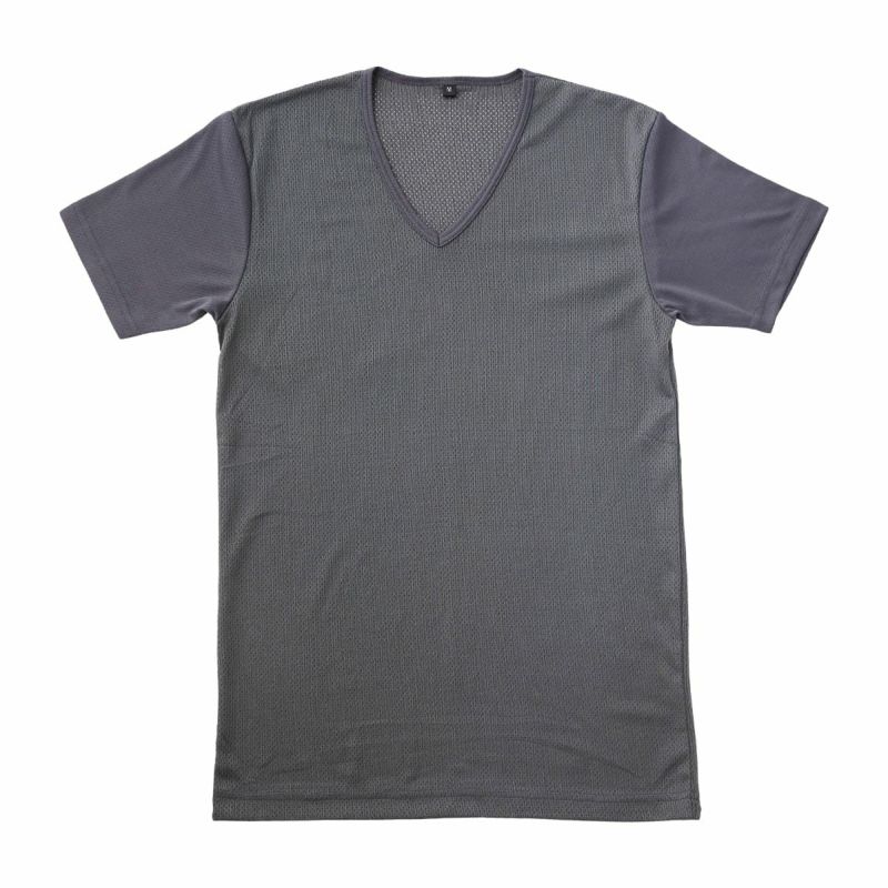 ＢＲＥＥＺＥＤＲＹ　メッシュ半袖Ｔシャツ　Ｖ首　チャコール　Ｍ