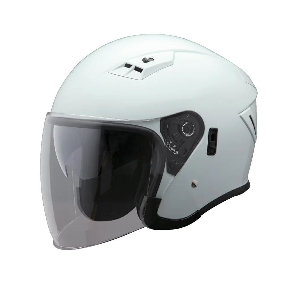 ユニカー工業　ジェットヘルメット　Ｗシールド　メタリックホワイト　ＢＨ３９Ｗ