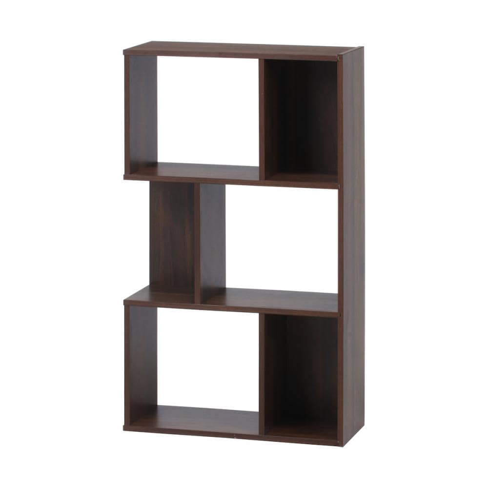 不二貿易　Ｓ型ディスプレイラック３段　ミディアムブラウン　ＣＤ９９７３８