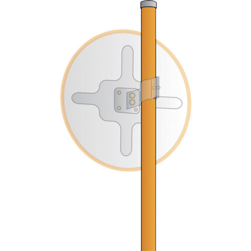 緑十字　カーブミラー用ポール（埋込タイプ）　３４．１Φ×２２００ｍｍ　スチール製　オプションポール３＿
