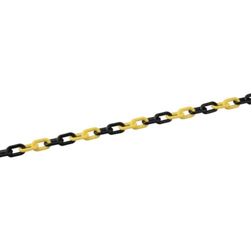 緑十字　プラスチックチェーン　黄／黒　ＰＴ－６３０ＴＲ　長さ３０ｍ　線径６ｍｍΦ　ＰＥ＿