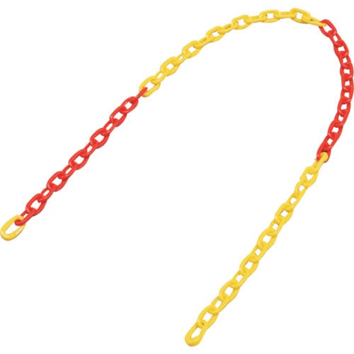 緑十字　プラスチックチェーン　赤／黄　ＰＴ－６１２ＲＹ　長さ１．２ｍ　線径６ｍｍΦ　ポリエチレン＿