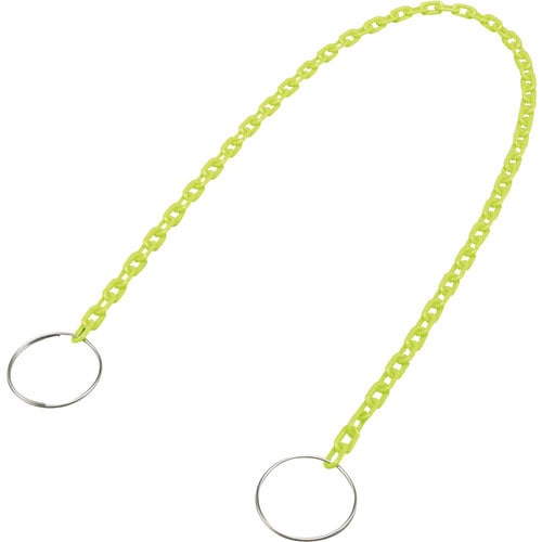 緑十字　コーン用プラスチックチェーン（リング付）　蛍光緑　ＣＨＢ－Ａ－ＫＧ　長さ２ｍ　ポリエチレン＿